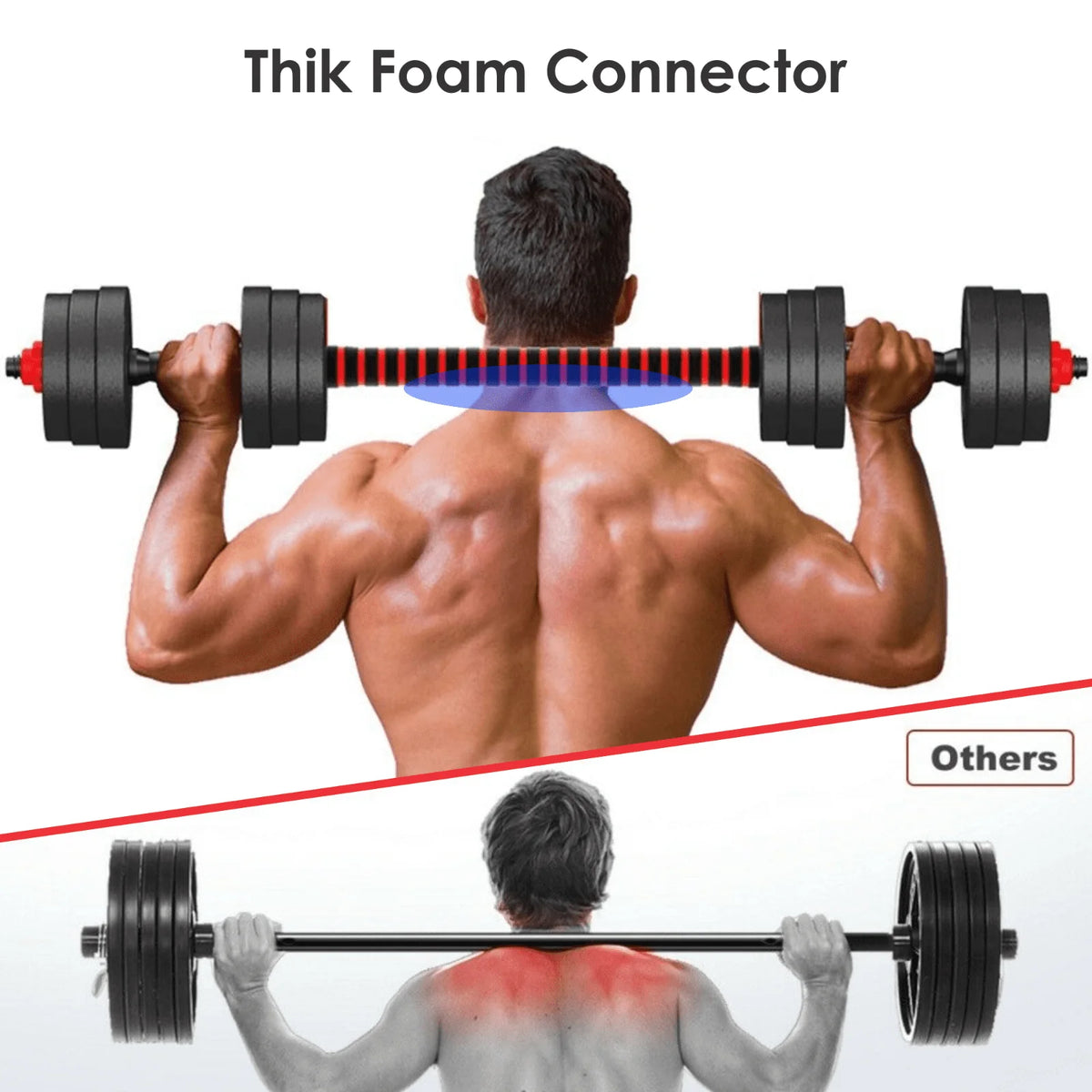 66LB 2 in 1 Adjustable Dumbbell Set with Connecting Rod K606