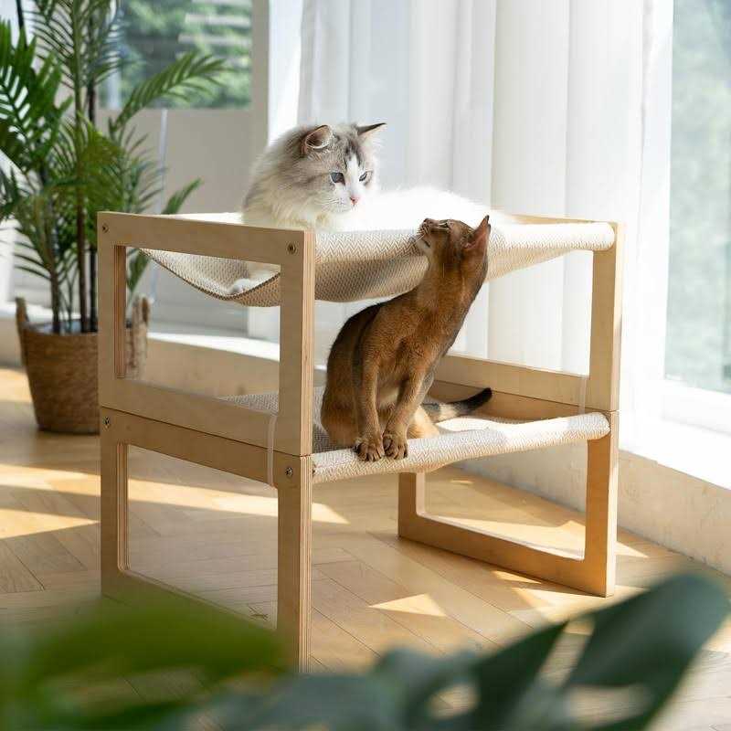 Large Breathable Wooden Cat Bed K3798