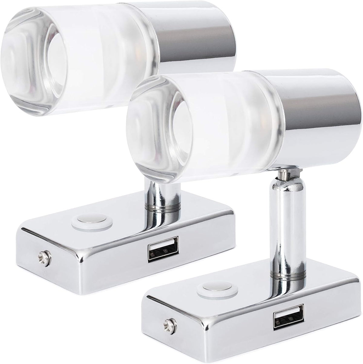 12V LED Reading Light with USB Port Dimmable Two Pack O7353