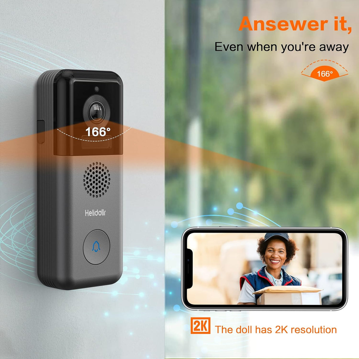 2K Wireless Video Doorbell Camera W547