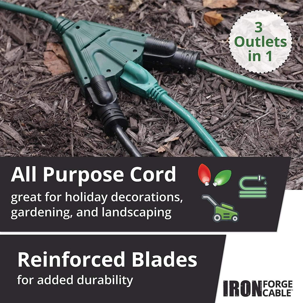 2 Pack of 50 Ft Outdoor Extension Cords with Power Block O720842