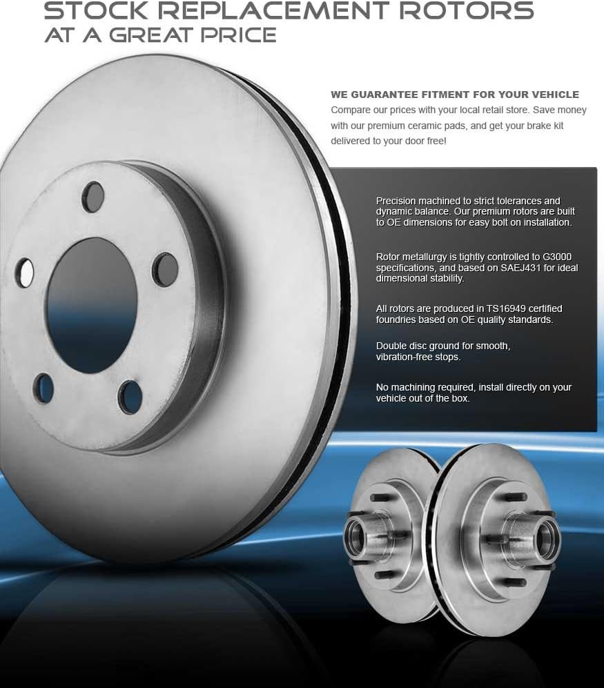 280.8 mm 5 Lug Brake Disc Rotors + Metallic Brake Pads Q5825