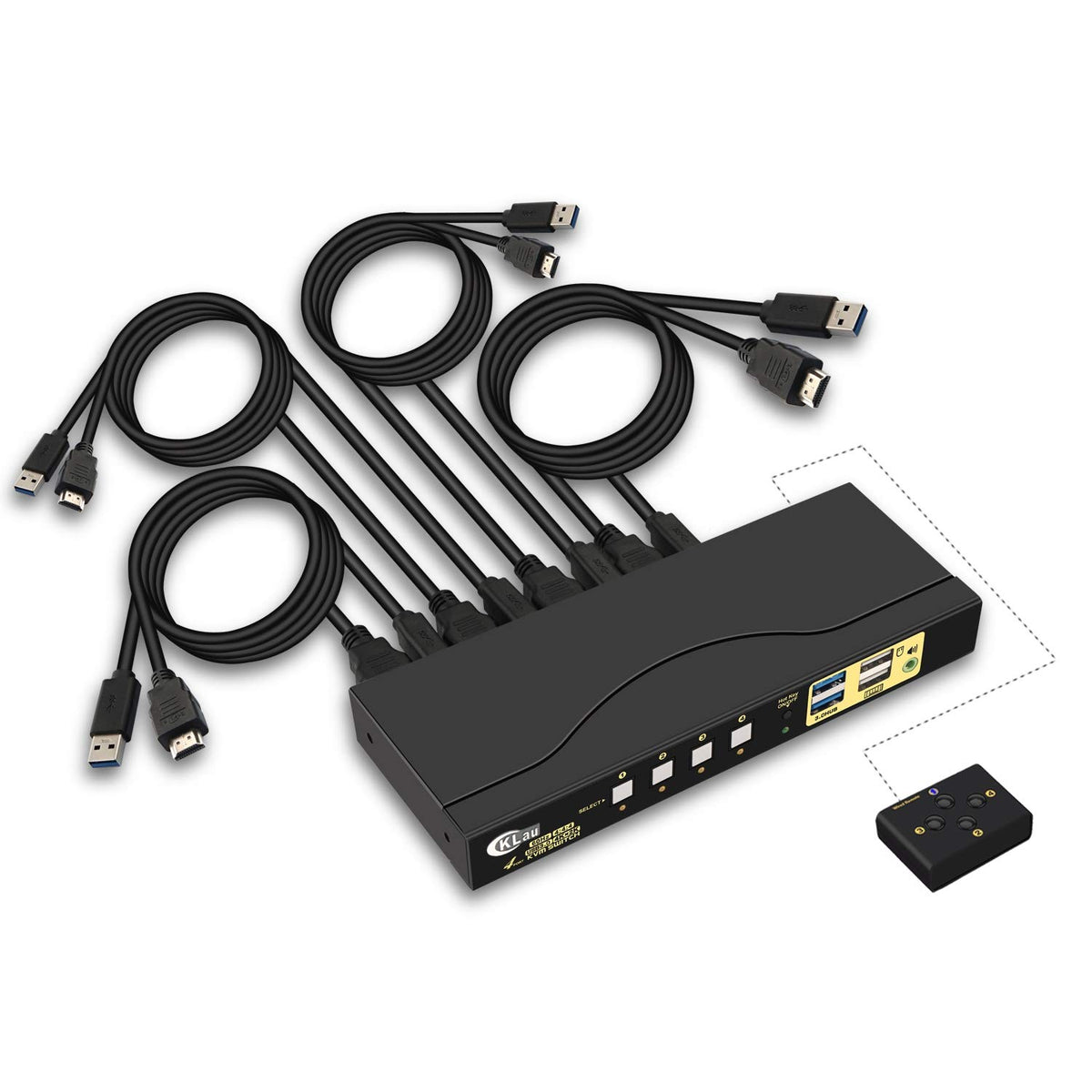 4 Port HDMI KVM Switch with USB Hub and 4K@60Hz A539