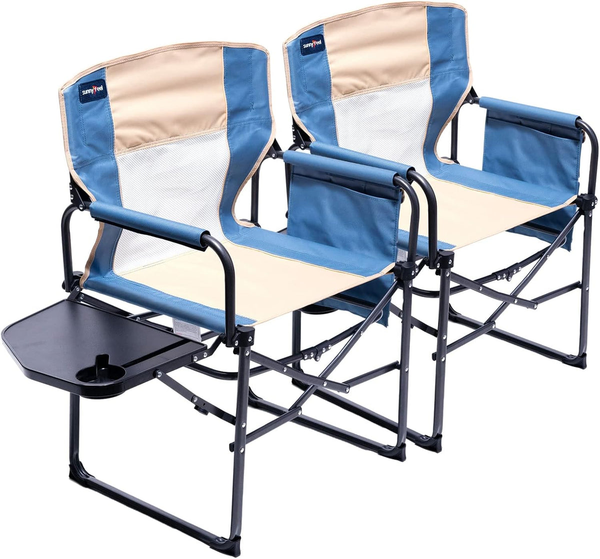 Oversized Portable Folding Camping Chair with Side Table J809493