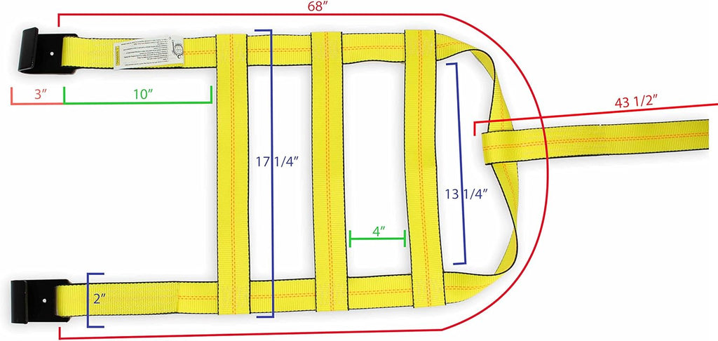 Tow Dolly Basket Straps with Flat Hooks 2-Pack Q9919