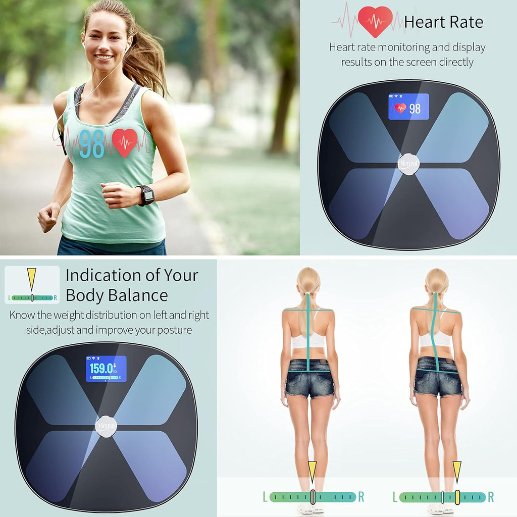 Smart Body Fat Water Weight WiFi Bluetooth Rechargeable Digital Bathroom Scale V50428