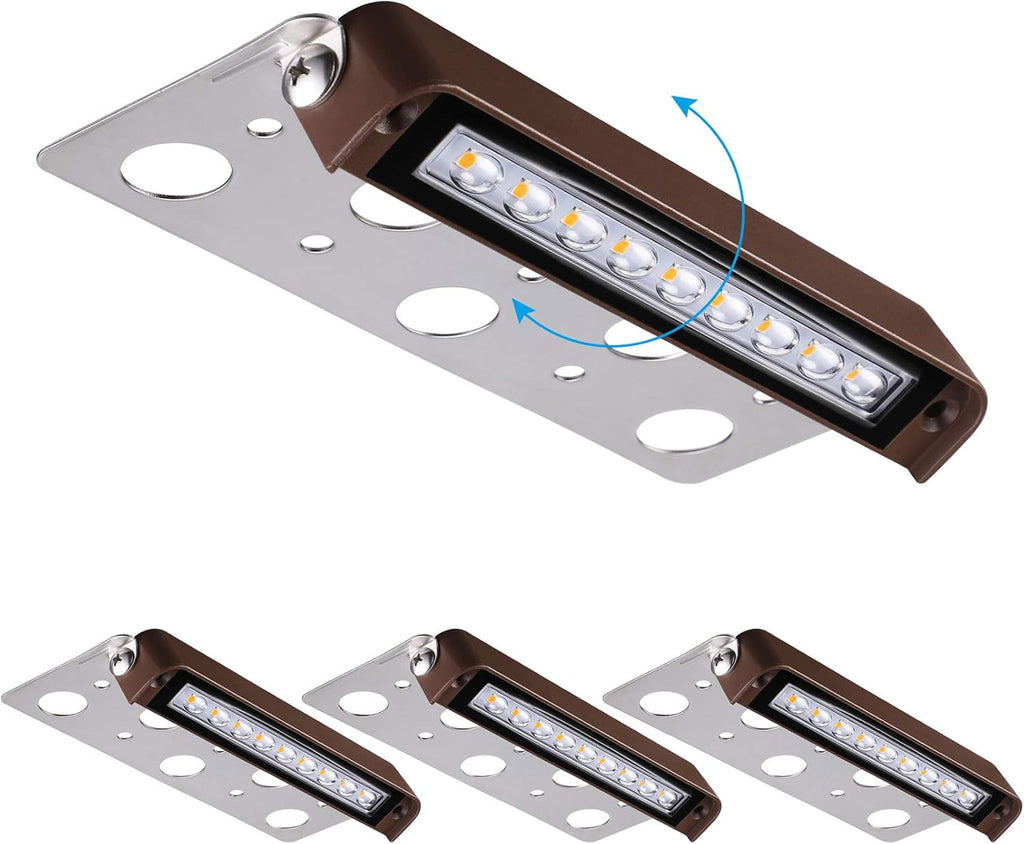 4 Inch 2W LED Retaining Wall Lights 270° Swivel Low Voltage IP65 Waterproof 5000K Pack of 4 X7029