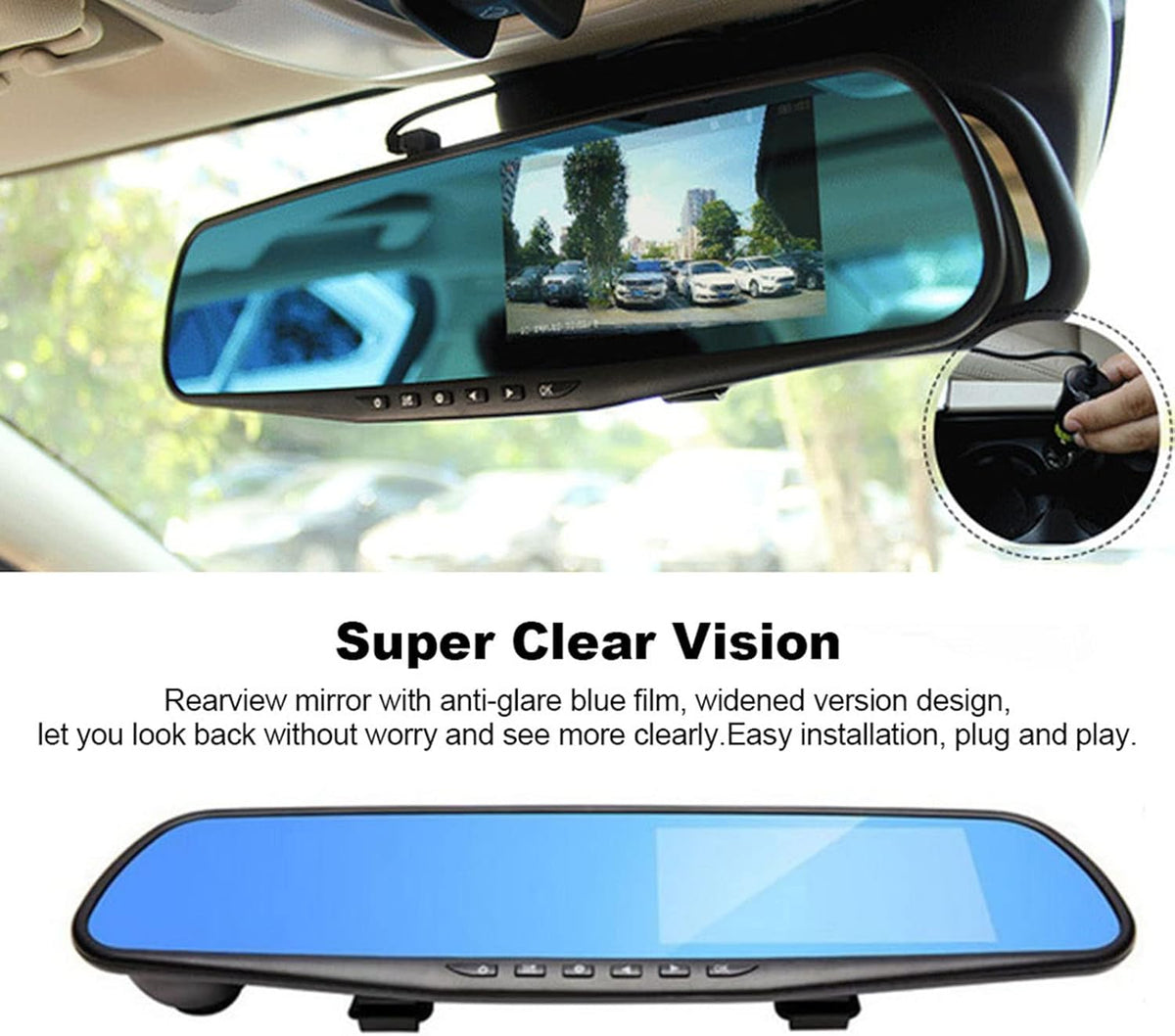 1080P Full HD Dual Camera Dash Cam 170 Wide Angle E1730