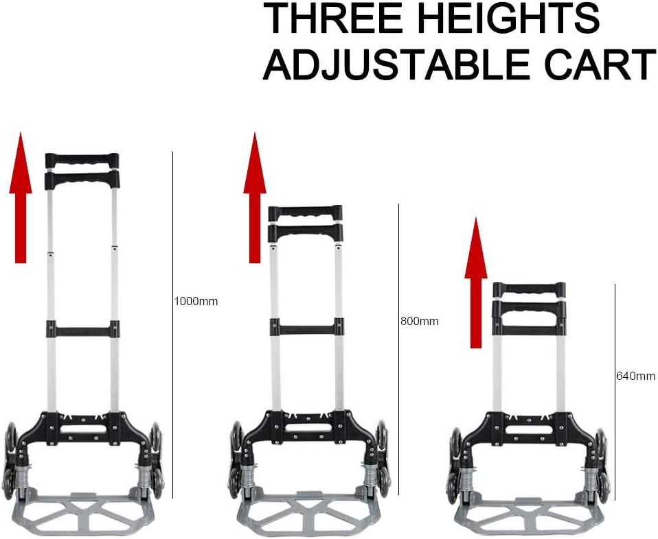 Folding Hand Truck with 6 Rubber Wheels & Bungee Cord Y132542