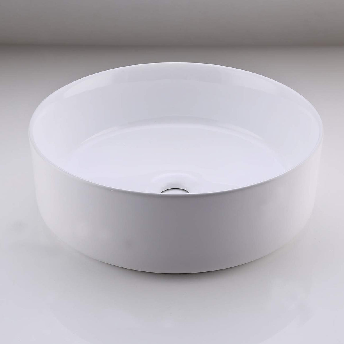 16 Inch Round White Ceramic Vessel Sink T96227
