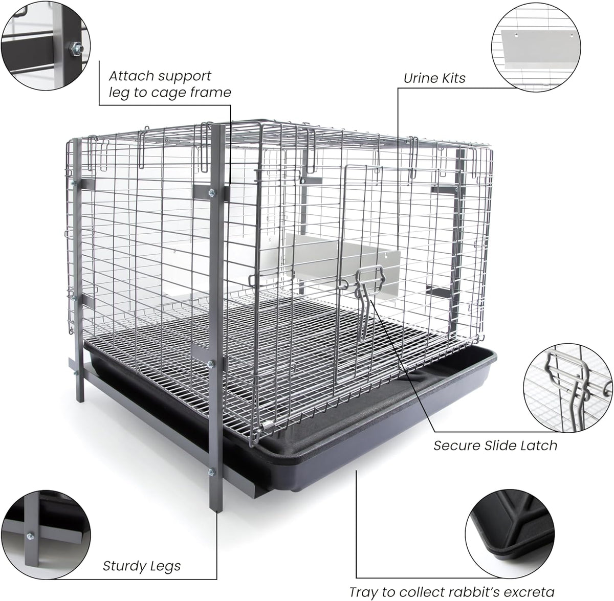 24-inch Rabbit Cage with Tray H94525
