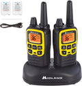 36 Channel FRS Two-Way Radio, 121 Privacy Codes, NOAA Weather Scan + Alert, Black/Yellow, 2-Pack E43138