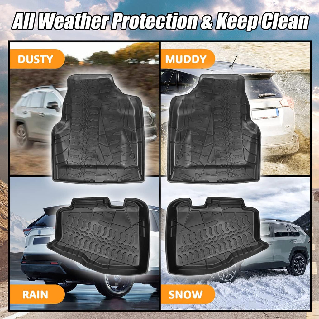 Black Floor Mats Liners Front and Rear Carpet P81080