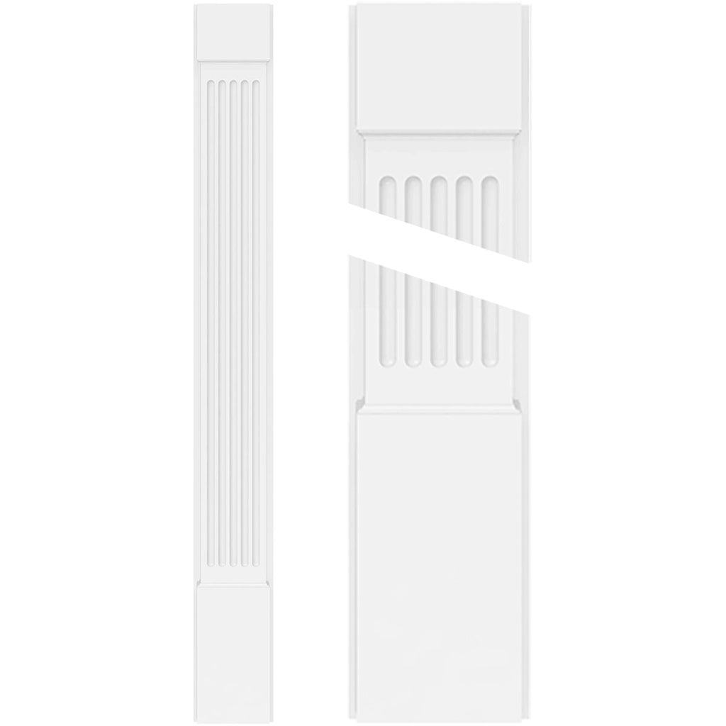 Fluted PVC Pilaster with Capital & Base (Pair) E56152