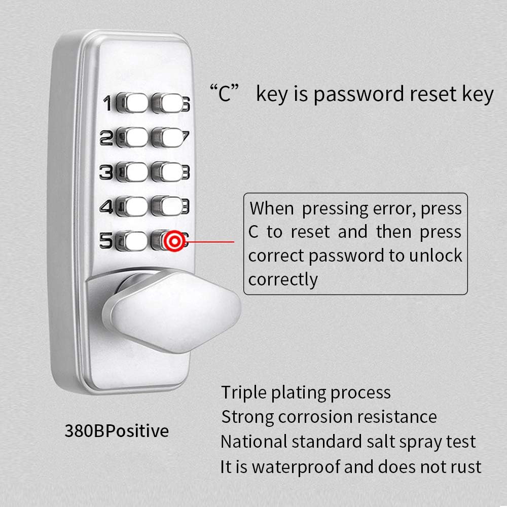 Keyless Entry Door Lock Deadbolt with Keypads Waterproof Mechanical Combination A34803