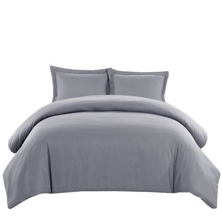 600 Thread Count Cotton Duvet Cover Set King California King Gray D674
