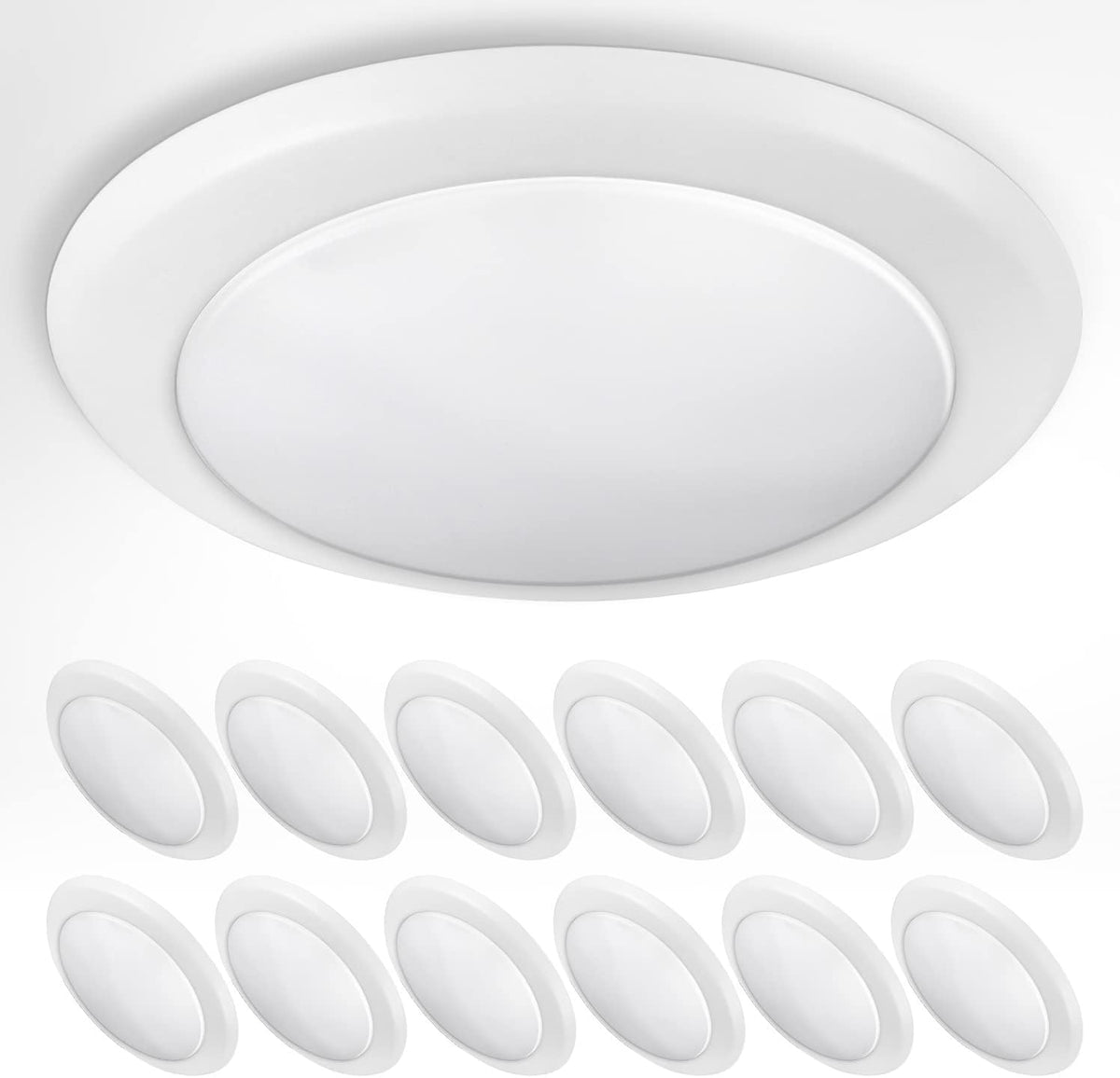 6 Inch White LED Flush Mount Ceiling Light, 15W 5000K, 12 Pack K90266