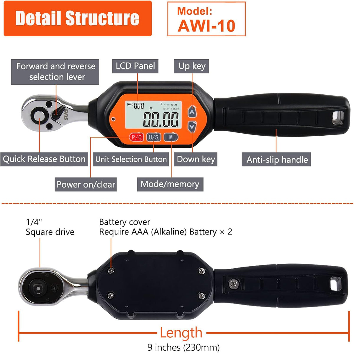 1/4-inch Drive Mini Digital Torque Wrench T51710