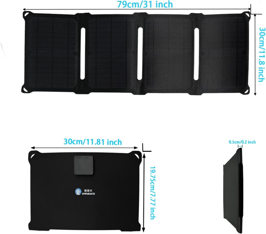 28W Foldable Solar Panel with 2 USB Output Ports D295793