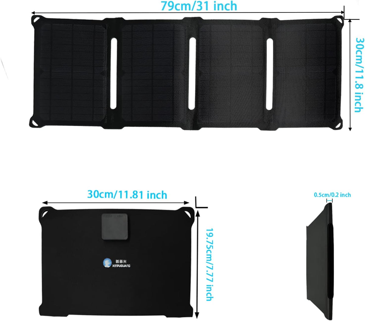 28W Foldable Solar Panel with 2 USB Output Ports D295793