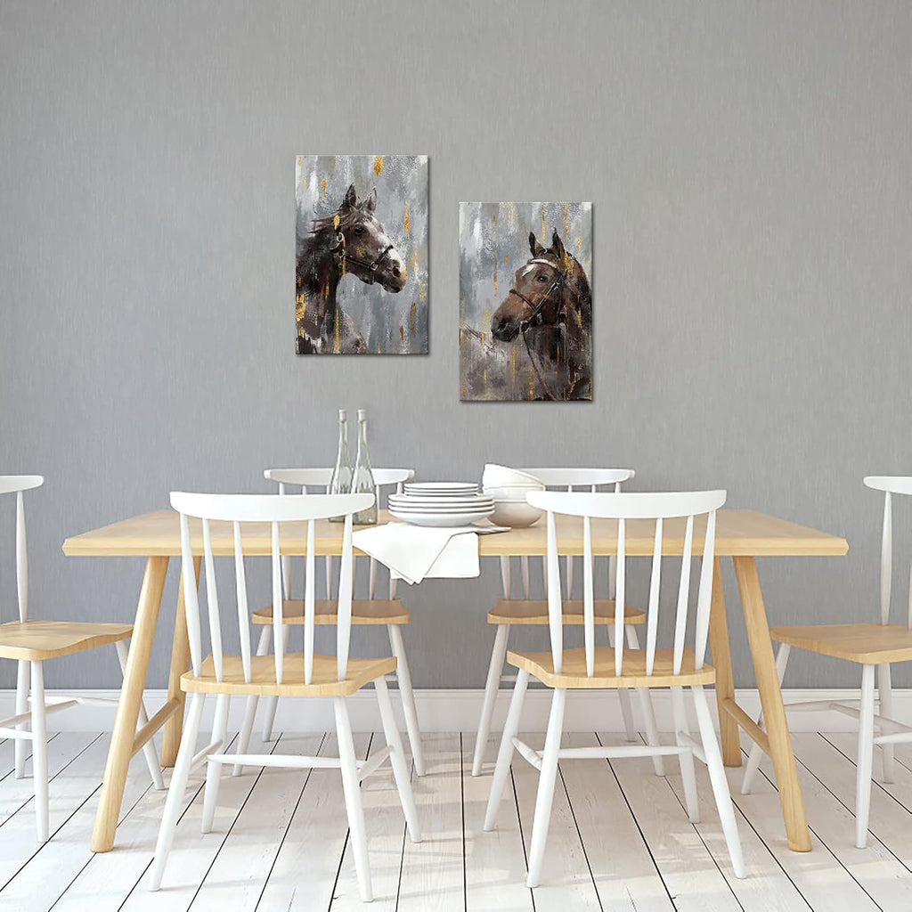 Brown Horse Canvas Art 16x24inch 2pcs W8831