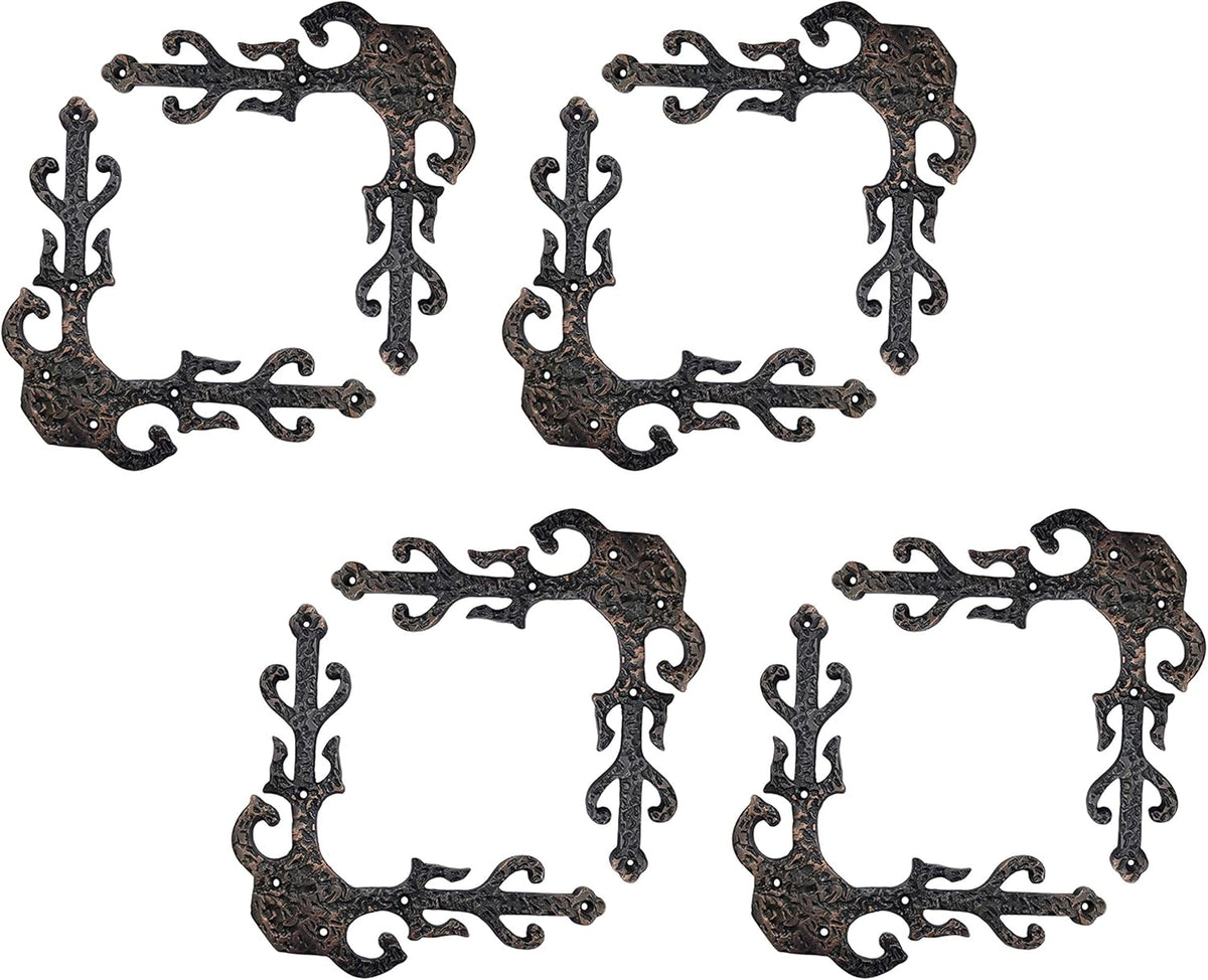 Antique Cast Iron Dummy Corner Door Strap L-Brackets O251235