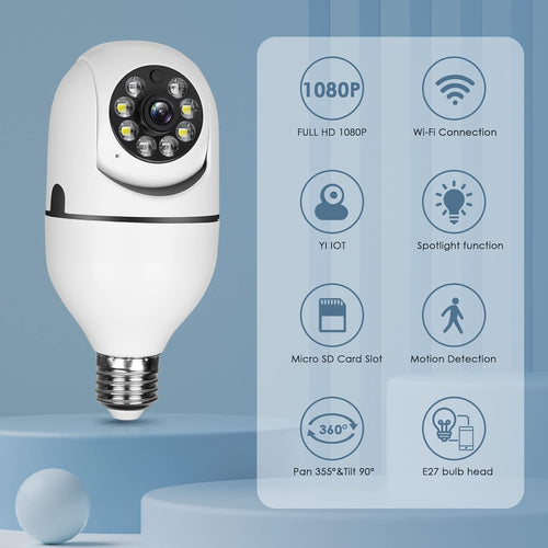 1080P PTZ Bulb Security Camera with WiFi Night Vision P247828