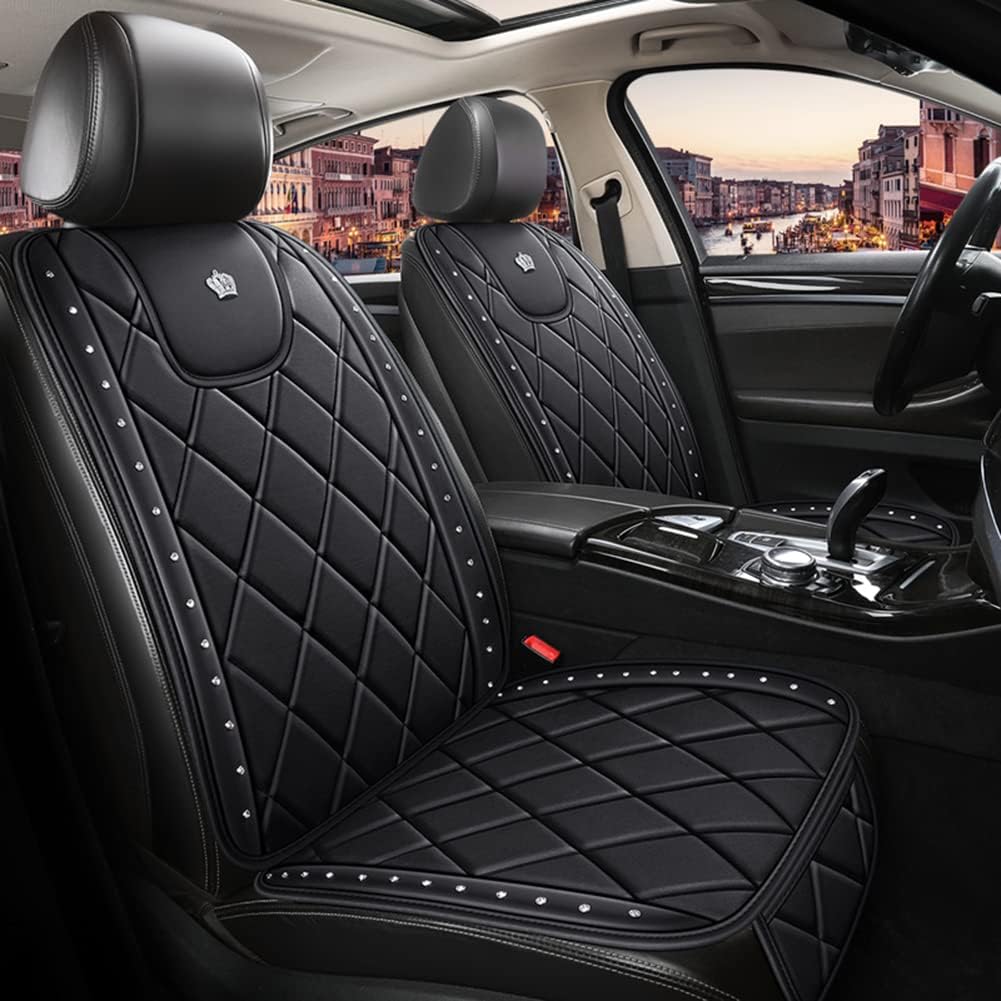 1 Pair PU Rhinestone Car Seat Covers V790
