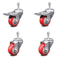 Polyurethane Swivel Threaded Stem Caster Set of 4 R16611