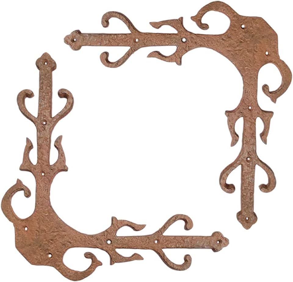 Antique Cast Iron Dummy Corner Door Strap L-Brackets O251235
