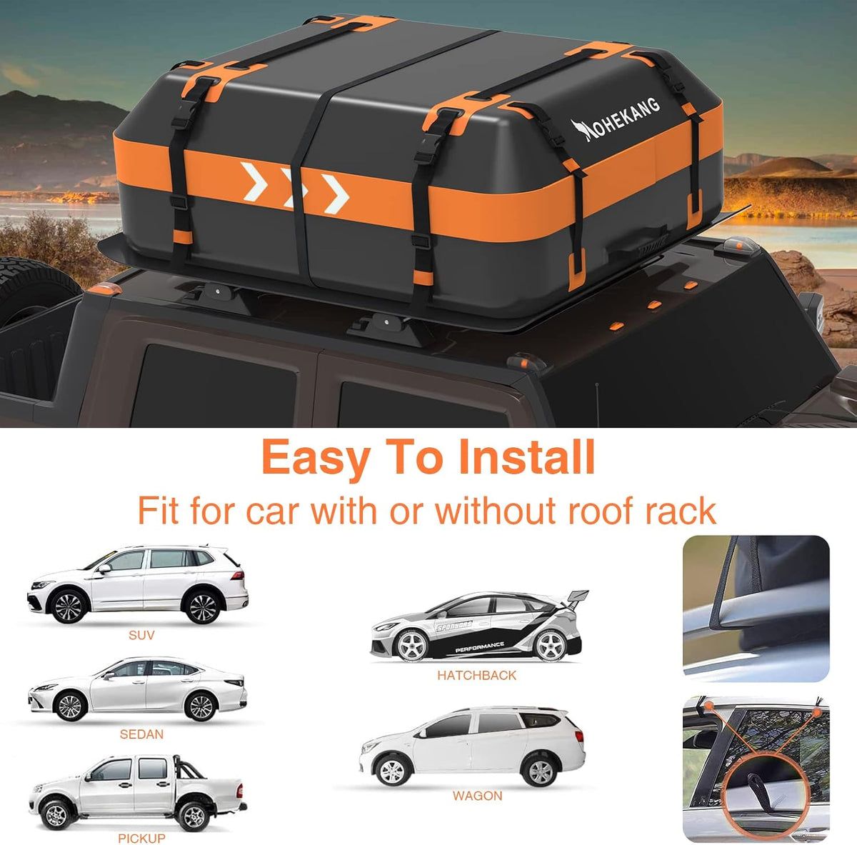 15 Cubic Feet Waterproof Reflective Car Roof Bag Z7738