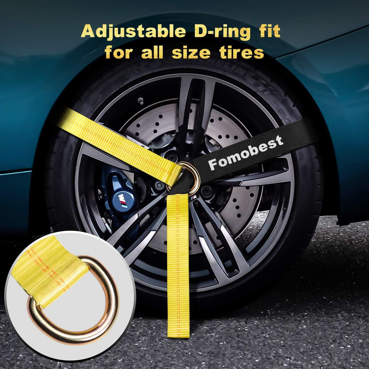 2" x 120'' Heavy Duty Vehicle Tie Down Straps with Flat Hooks O675743