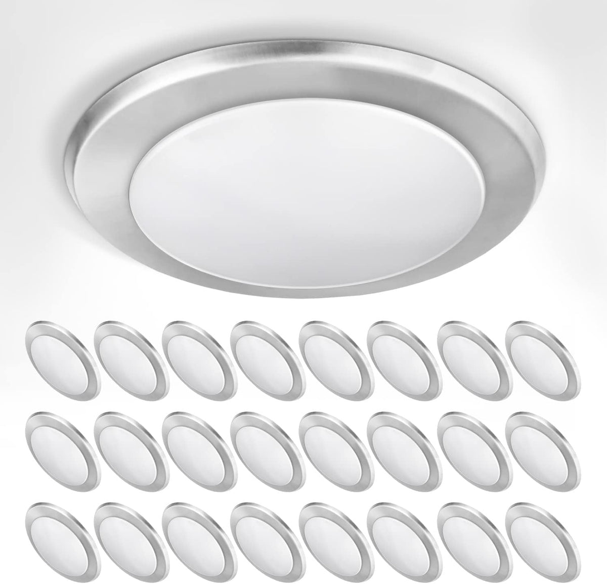 6 Inch White LED Flush Mount Ceiling Light, 15W 5000K, 12 Pack K90266
