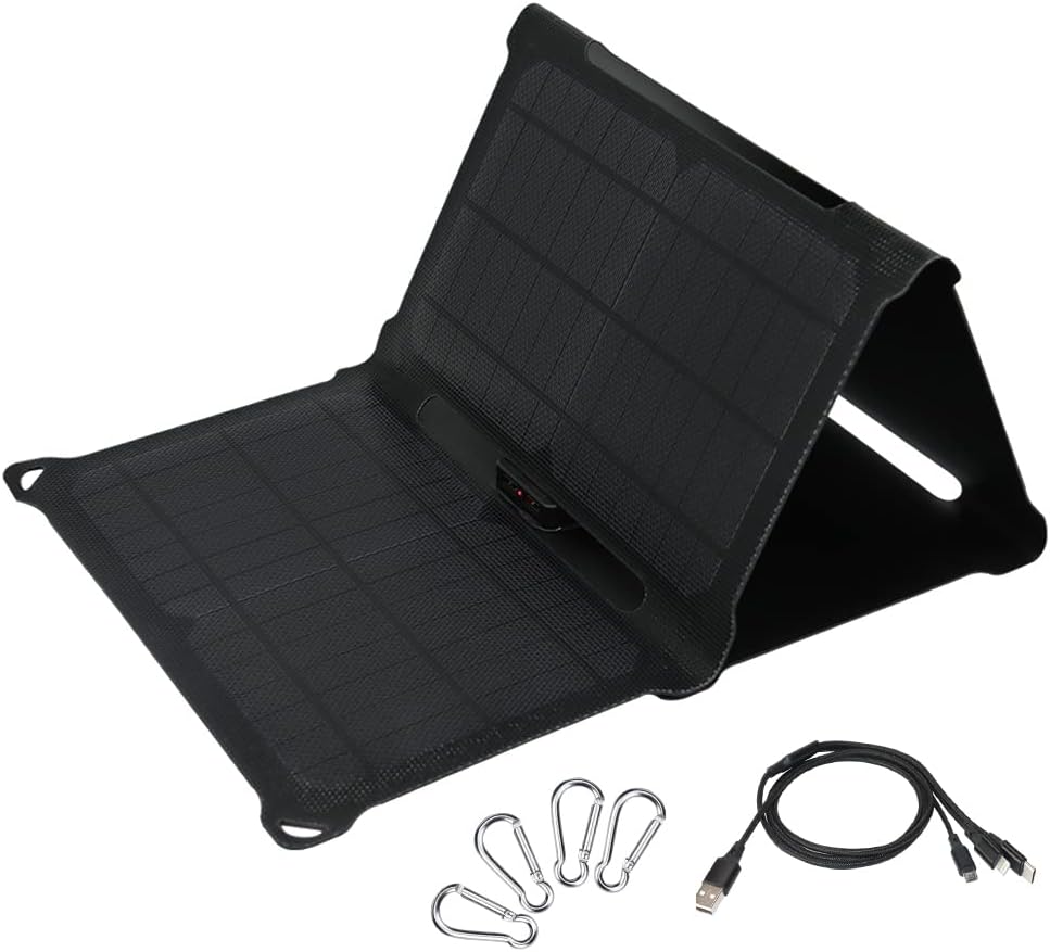 28W Foldable Solar Panel with 2 USB Output Ports D295793