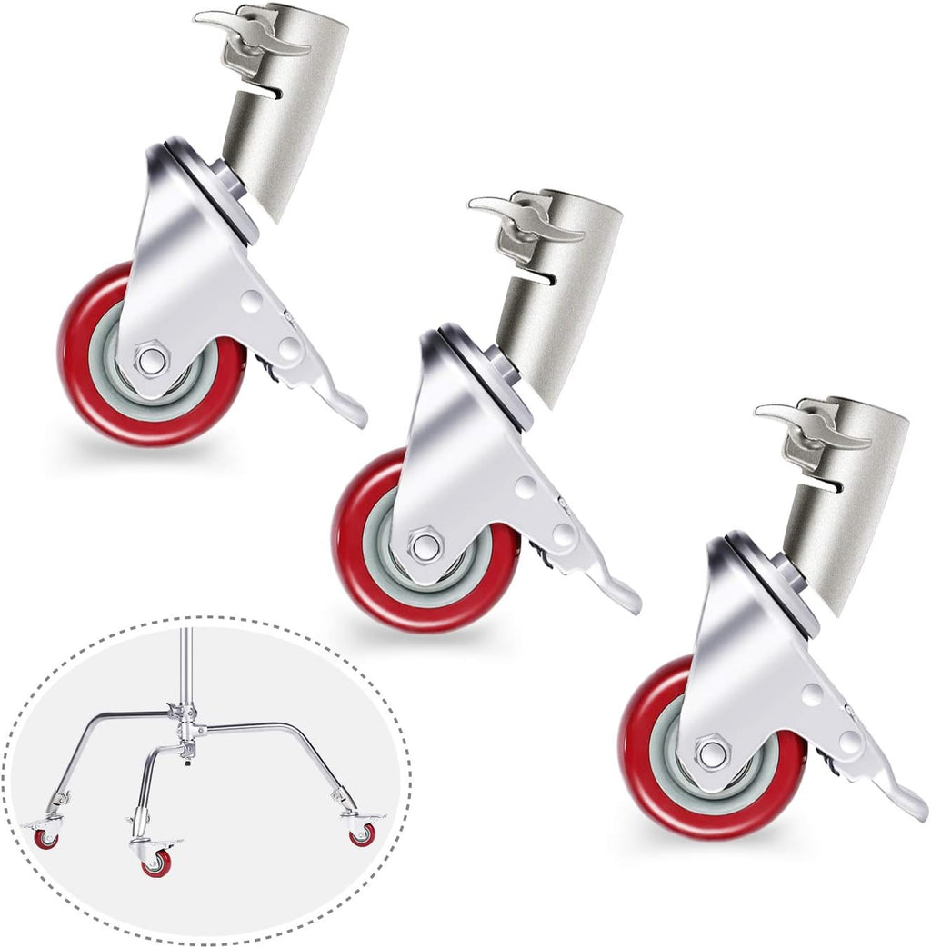 3 Packs Swivel Caster Wheels Set with 75mm Diameter Metal Construction E6658