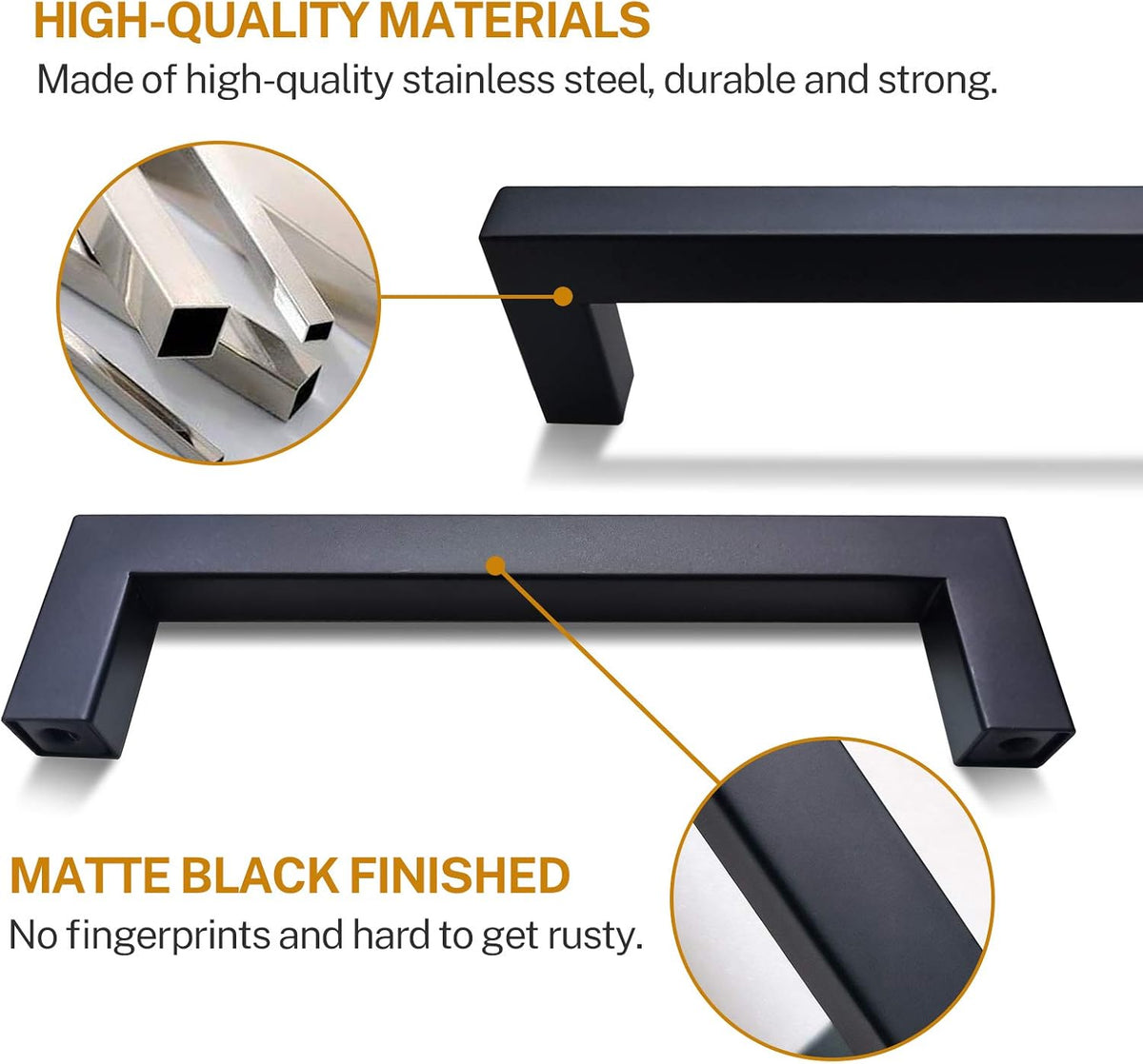 25 Pack 3 Inch Matte Black Square Cabinet Pulls D326780