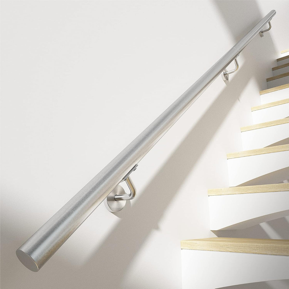 Brushed Stainless Steel Wall Mounted Stair Handrail P662