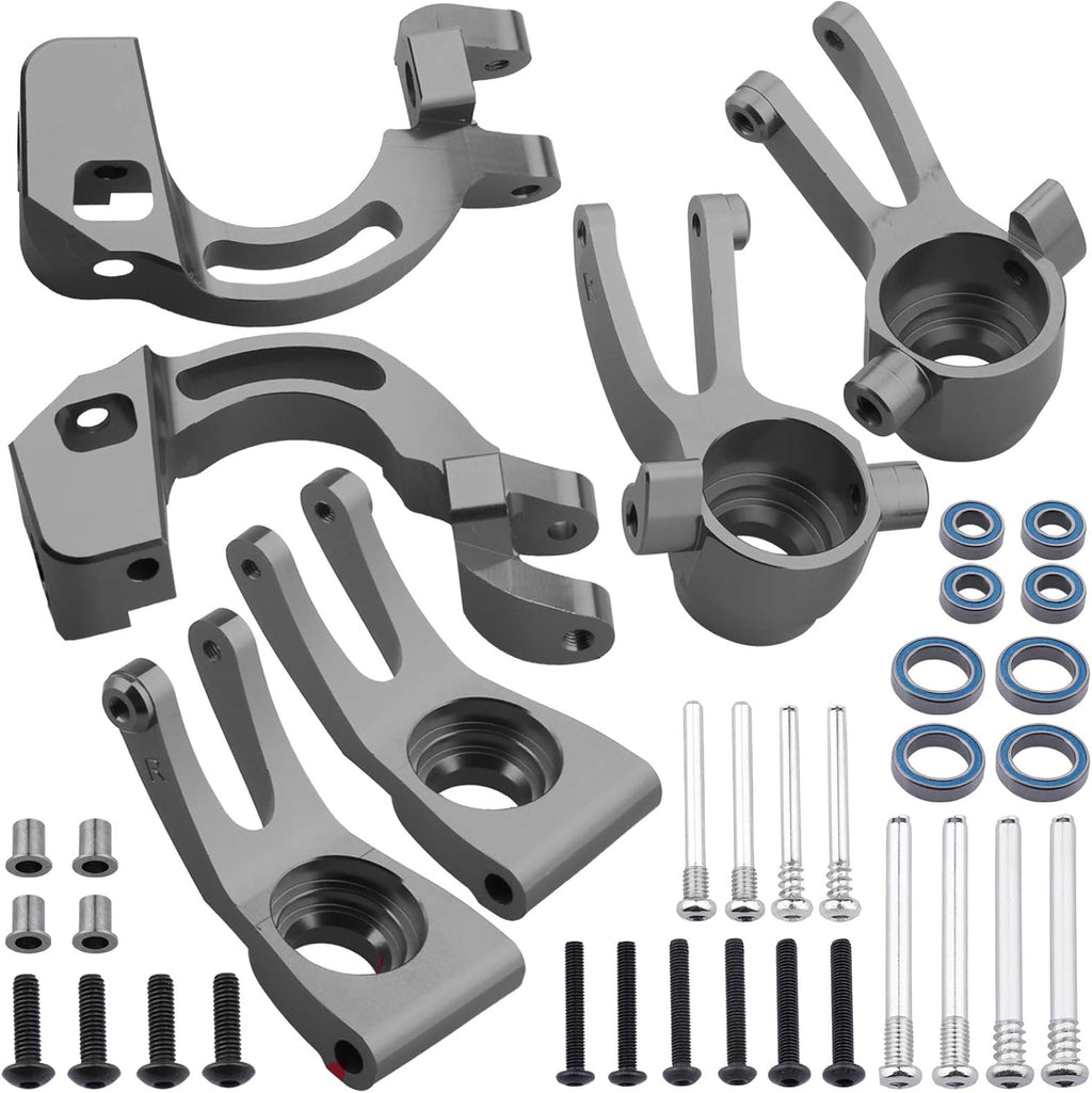 Aluminum Front Steering Block Knuckles & C-Hubs & Rear Hubs (Black) W6079