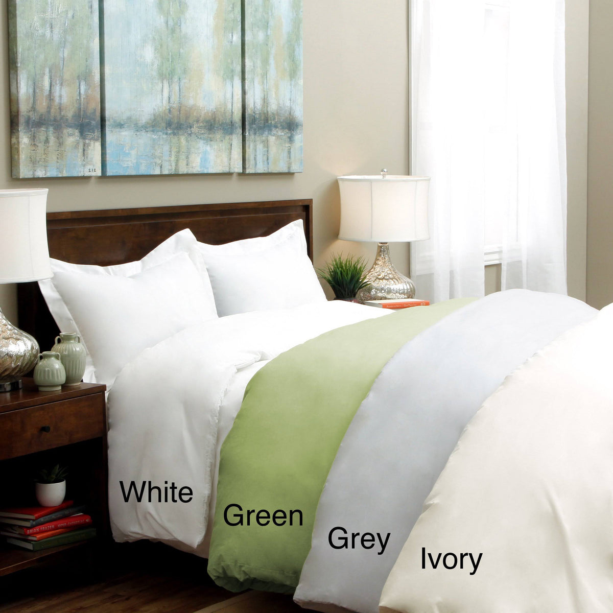 350 Thread Count Cotton Percale Duvet Cover Set Purple V45722