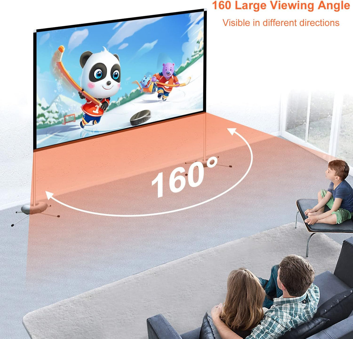 100 Inch Foldable Projector Screen and Stand with Carry Bag 16:9 V707201