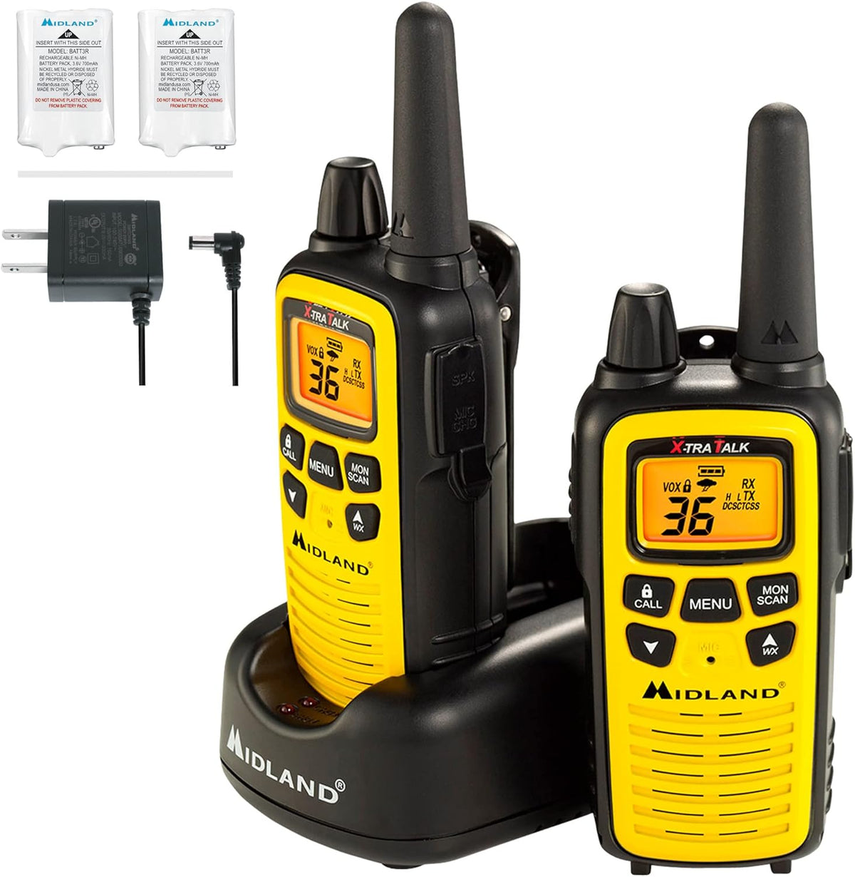36 Channel FRS Two-Way Radio Walkie Talkie Pair Pack Black Y2195