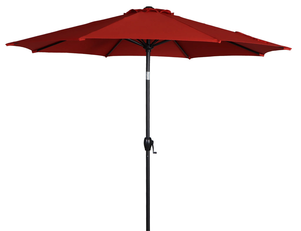 9FT Black and White Round Tilting Patio Umbrella Q660496