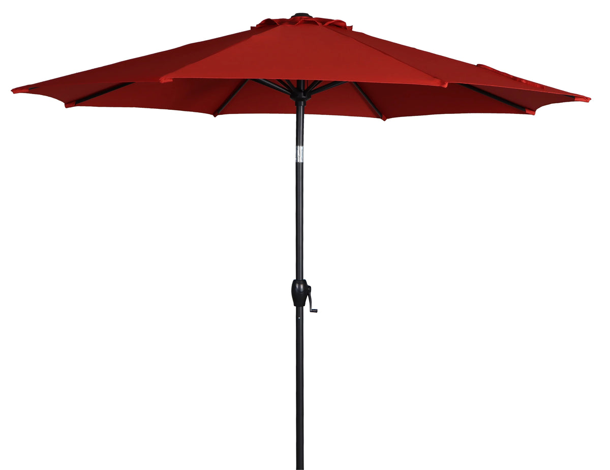 9FT Black and White Round Tilting Patio Umbrella Q660496