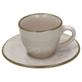 6 Coffee Cup & Saucer Ceramic Beige D4688