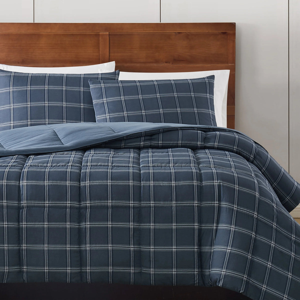 Grey 4-Piece Garment Washed Comforter Set P79546