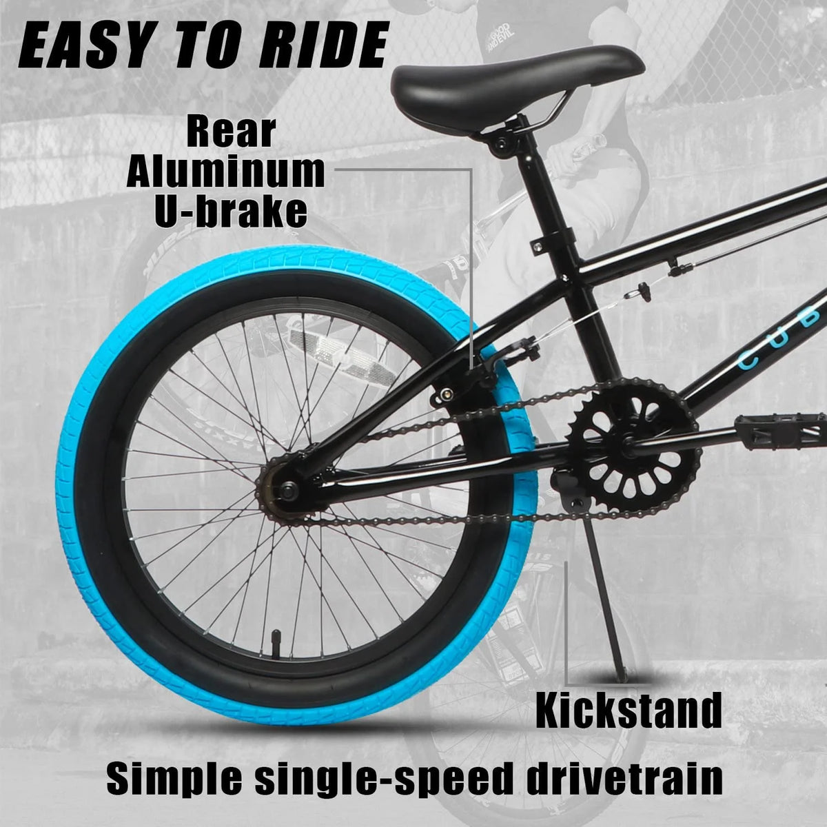 20 in Kids BMX Bike with 4 Pegs, Blue M112403