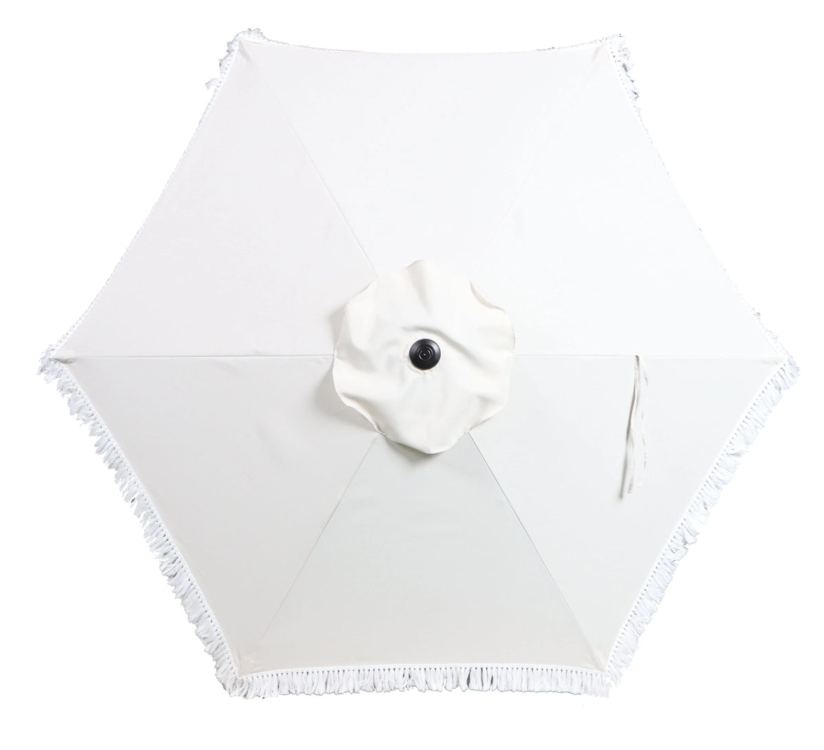 White 7.5' Round Patio Umbrella with Steel Pole G1760