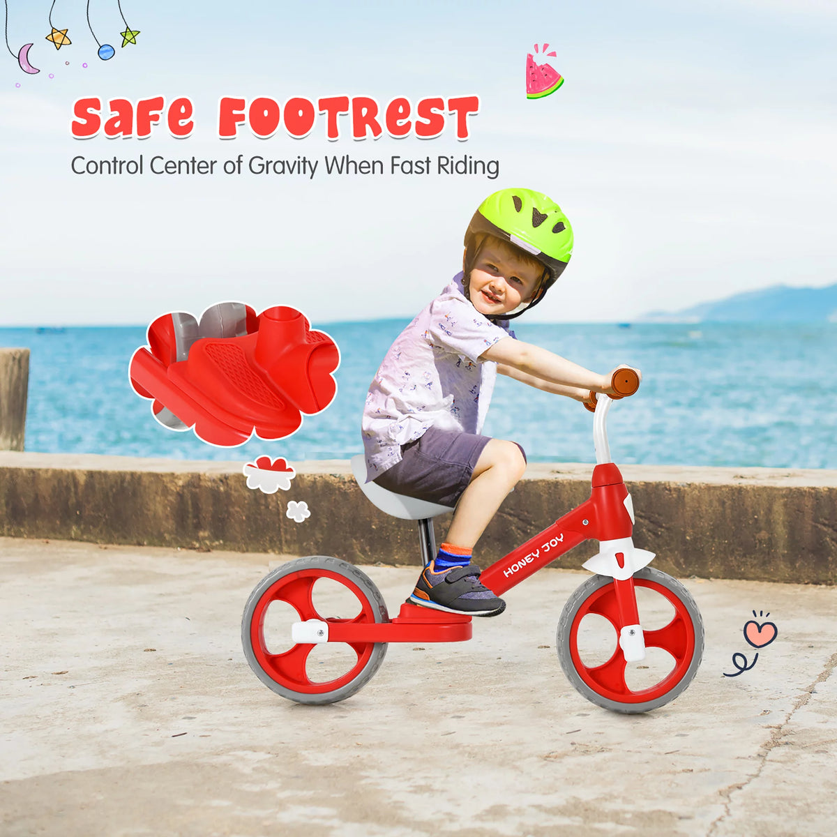 Kids Balance Bike Toddler Training Bicycle Red X436616