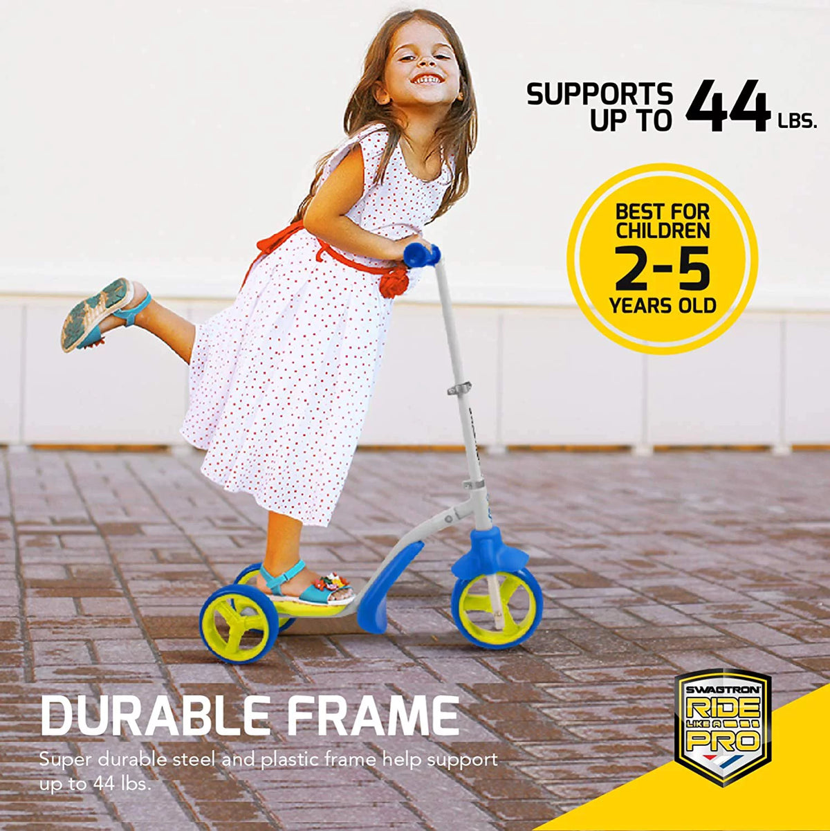 3 Wheel Scooter & Ride-On Balance Trike 2-in-1 Adjustable F46828