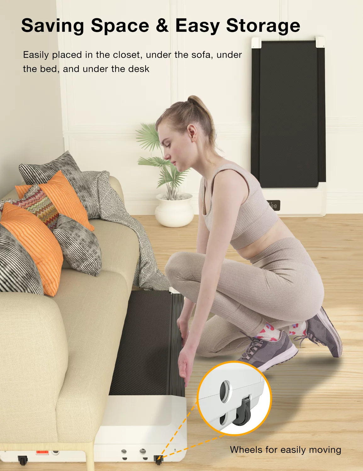2.5Hp Walking Pad Treadmill with Remote Control and LED Display Q5479